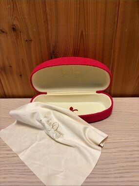 Collette Dinnigan Red Eyewear Case with Cleaning Cloth